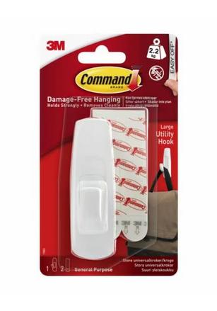 3M 7100134221 gancio di stoccaggio domestico Interno Gancio polivalente Bianco 1 pz (3M Command Adhesive Hook Large White 17003