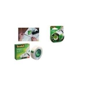 Film adesivo scozzese 3M Magic 810, invisibile, pacchetto caddy composto da: 3 rotoli di nastro 19 mm x 7,5 m incl. (8-1975c3)