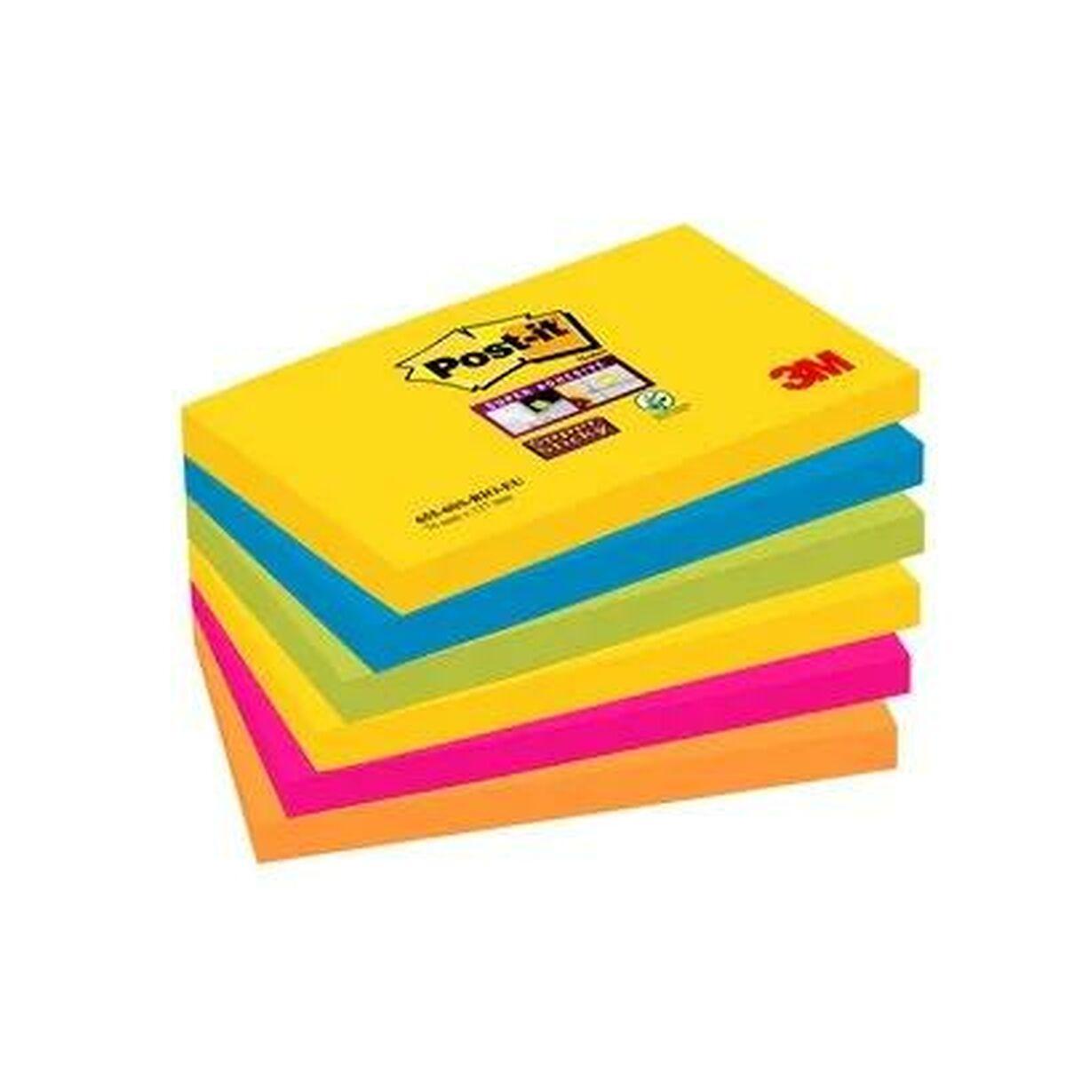 Note Adesive Post-it SUPER STICKY 7,6 X 12,7 cm Multicolore (76 x 127 mm) (6 UnitÃƒÂ )