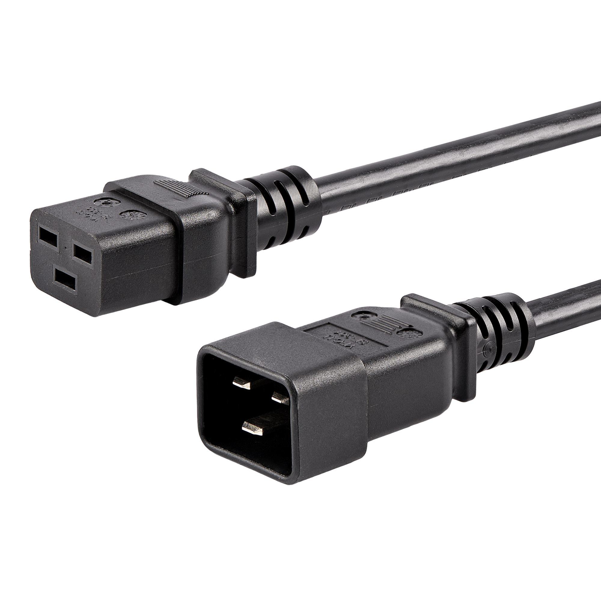 StarTech.com Cavo Prolunga di Alimentazione da 3m Prolunga Elettrica AC da IEC 320 C19 a IEC 320 C20 15A-250V 14AWG Cavo di Ali