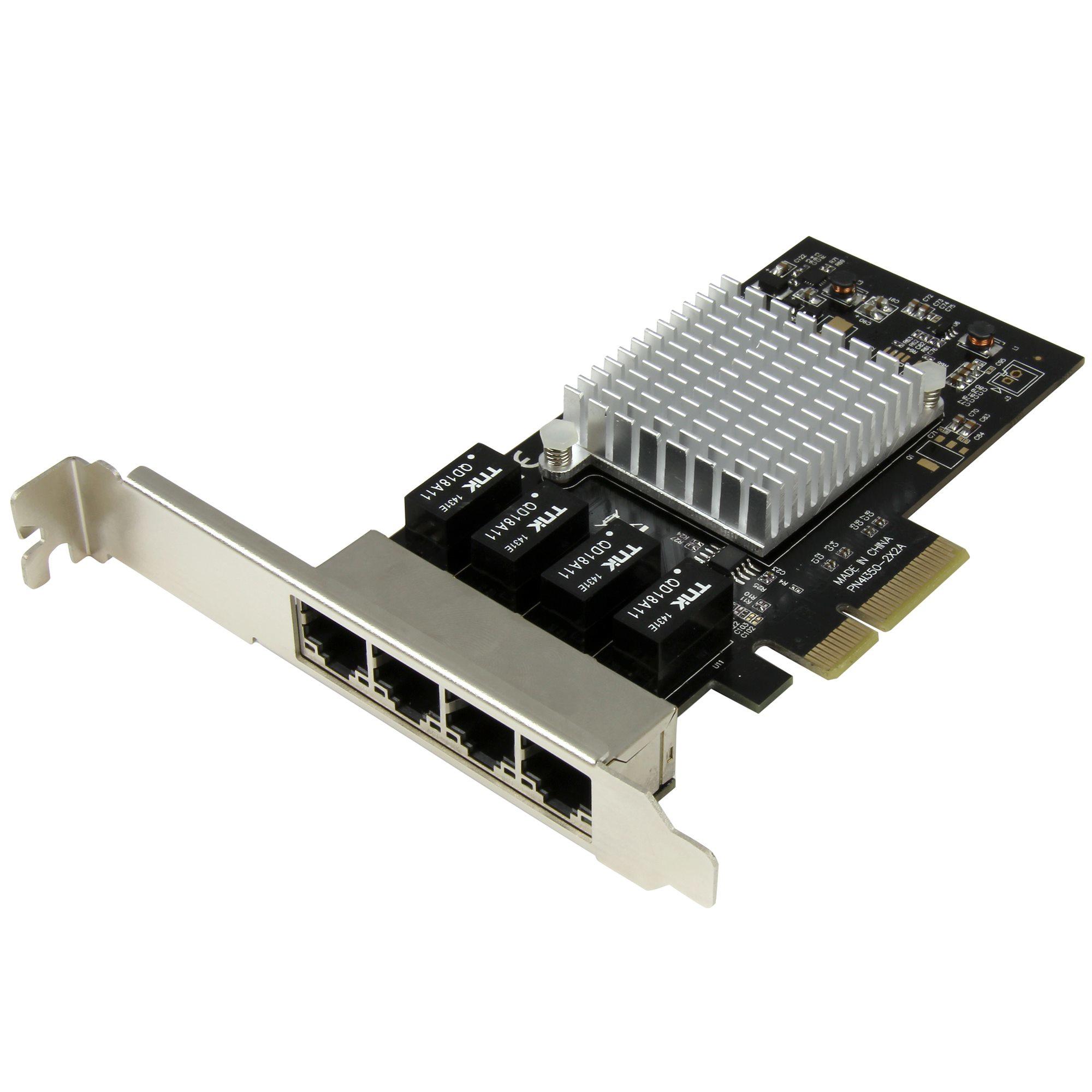 StarTech.com Scheda di rete PCIe Gigabit Power over Ethernet a 4 porte - Adattatore PCI express Intel I350 NIC [ST4000SPEXI]