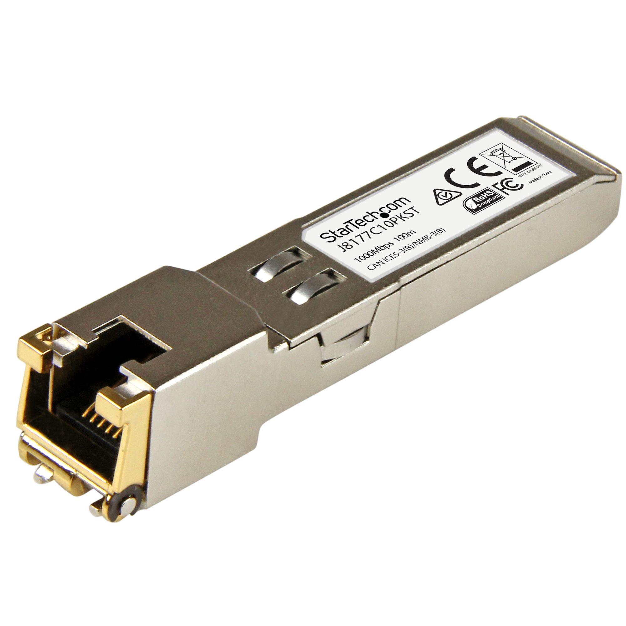 StarTech.com HPE J8177C Compatibile Ricetrasmettitore SFP - 1000BASE-T - 10 unit (10 PACK - GB RJ45 COPPER SFP - 8177C COMPATI