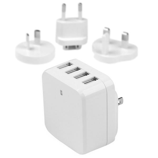 StarTech.com Caricatore da Parete a 4 porte USB con spine Internazionaili - 34W/6.8A - Bianco (StarTech.com Caricatore da Paret