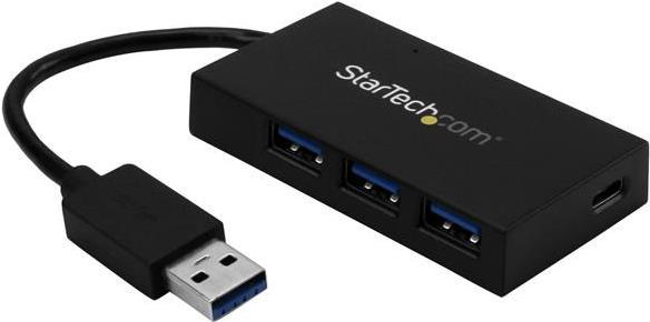 StarTech.com HB30A3A1CSFS hub di interfaccia USB 3.2 Gen 1 [3.1 Gen 1] Type-A 5000 Mbit/s Nero (4 Port USB 3.0 Hub - 3x USB A &