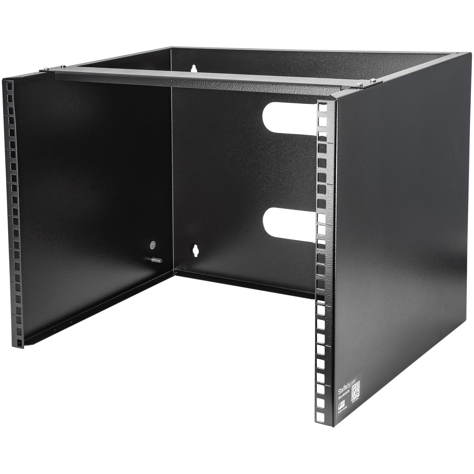 StarTech.com Staffa Rack 19 8U a Parete - Profondit 35 cm Profilo Basso - Rack 19 pollici per Switch Patch Panel Server e Disp