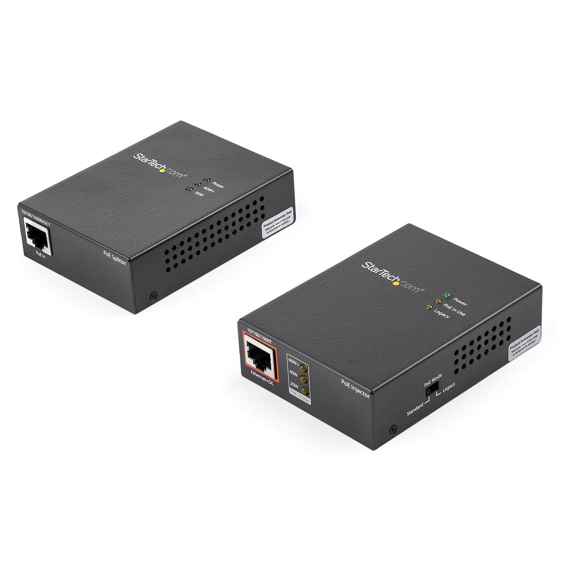 StarTech.com Injector PoE da 1 porta 60W Kit Sdoppiatore PoE (StarTech.com Injector Iniettore PoE da 1 porta 60W Kit Sdoppiat