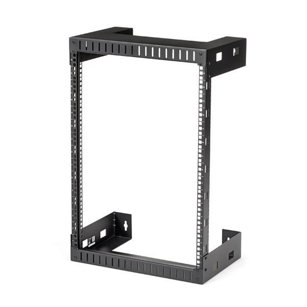 StarTech.com 15U 19 Rack di rete per montaggio a parete a 2 staffe - Rack a muro profondo 12/30cm a telaio aperto. Rack per dat