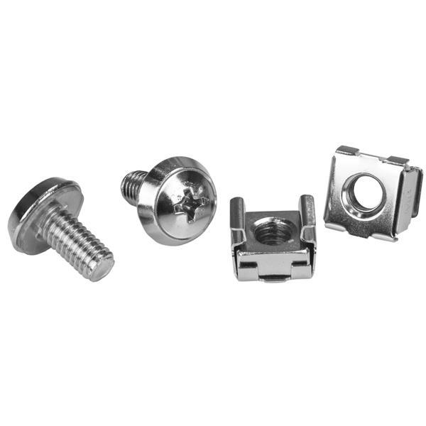 StarTech.com Confezione da 20 viti di fissaggio M6 e Dadi Ingabbiati per Armadi Server Rack (M6 MOUNTING SCREWS SILVER - 20 PAC