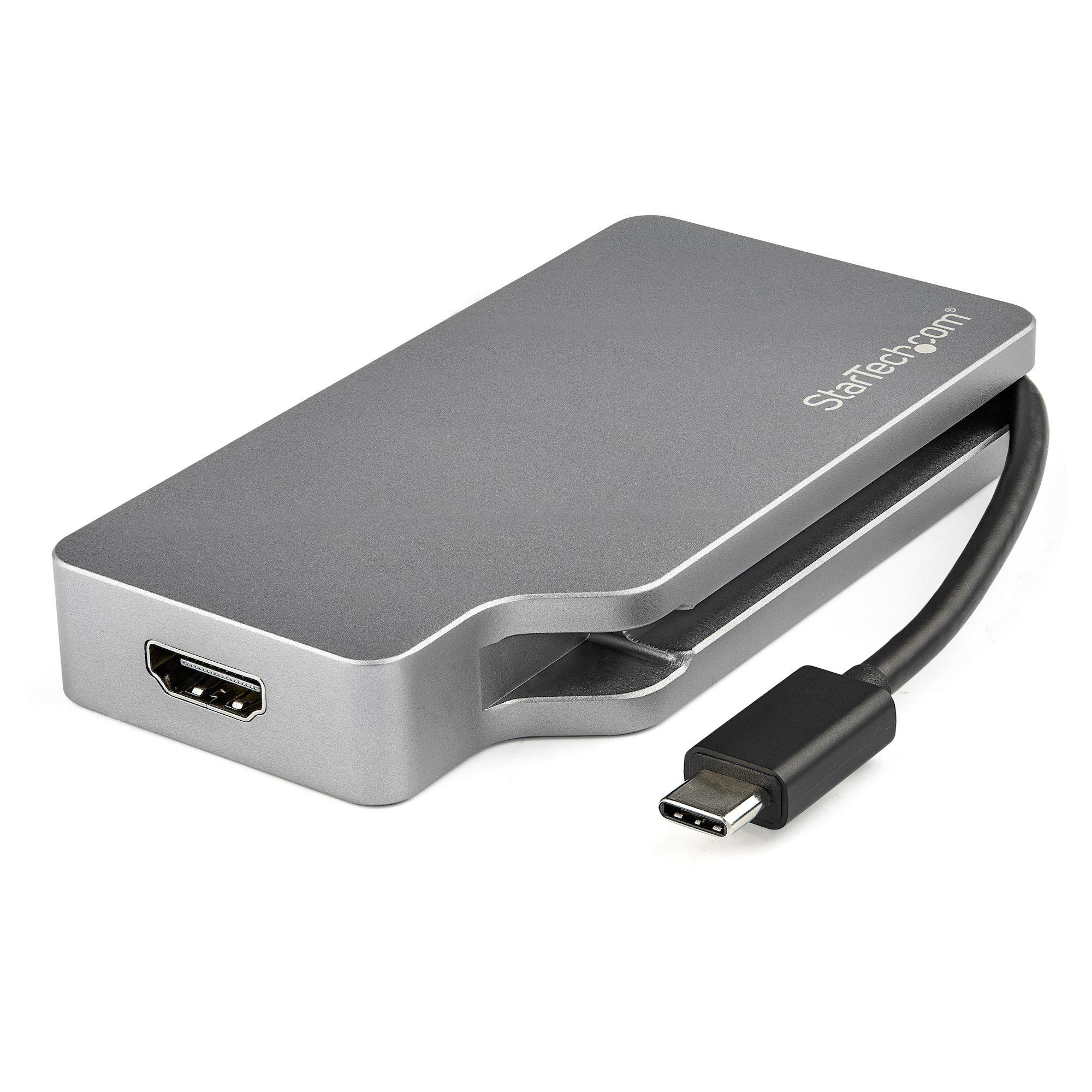 StarTech.com Adattatore Multiporta Video USB-C 4 in 1 in Alluminio - 4K 60Hz - Grigio Siderale (USB-C MULTIPORT VIDEO ADAPTER -