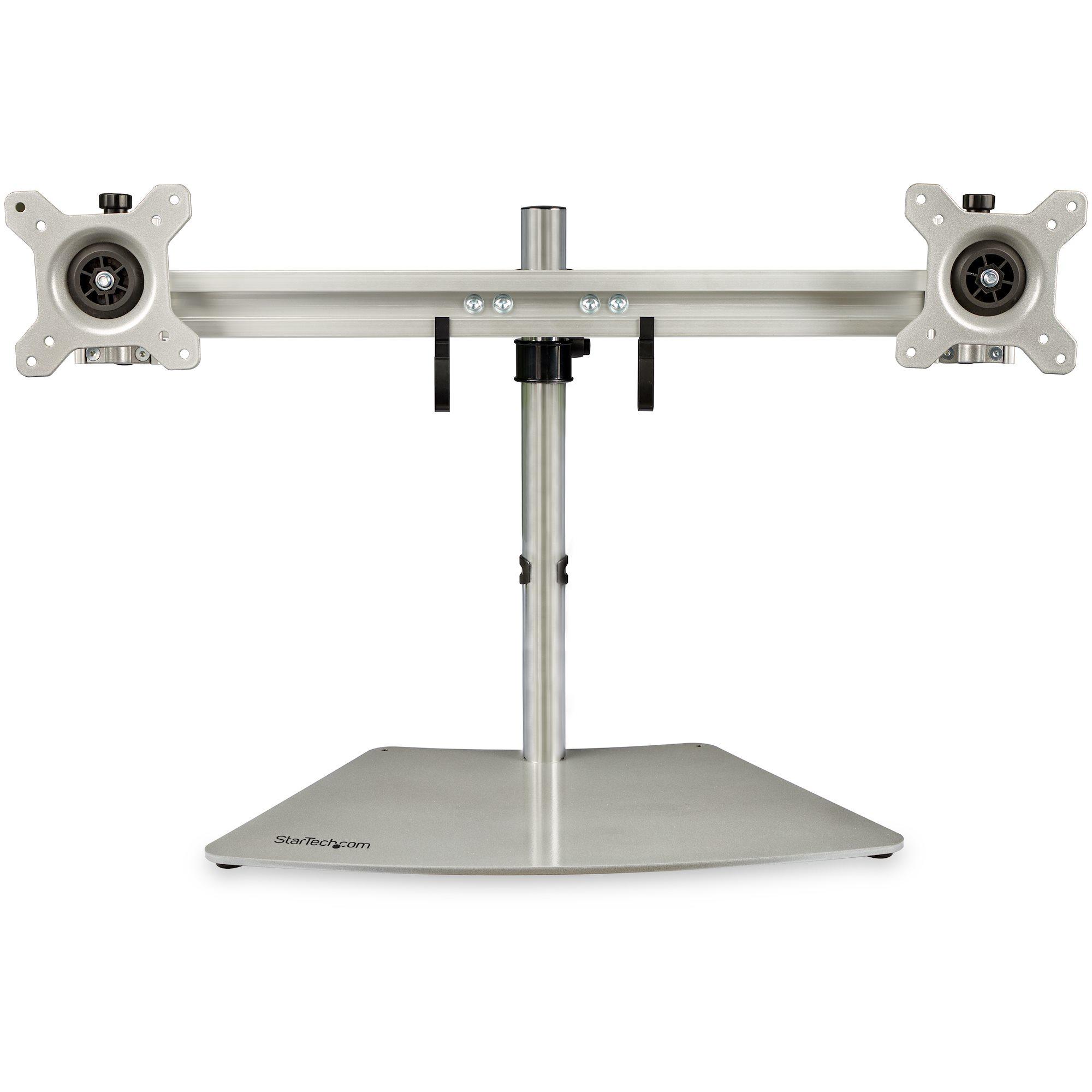StarTech.com Supporto per due monitor - Orizzontale - Argento (DUAL MONITOR MOUNT DESK STAND - ERGONOMIC VESA MOUNT STAND)
