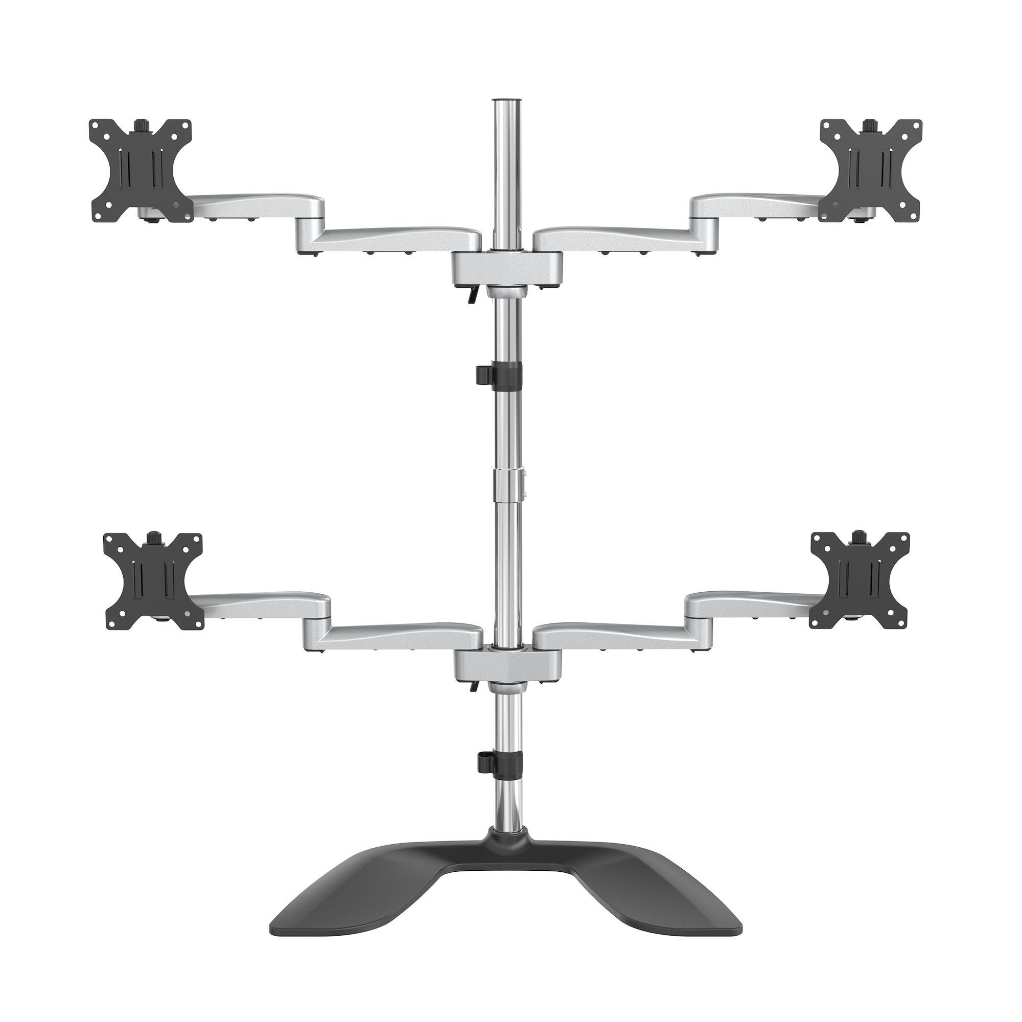 StarTech.com Supporto per Quattro Monitor - Braccio Articolato - Acciaio e Alluminio (QUAD MONITOR STAND DESK MOUNT - ERGONOMIC