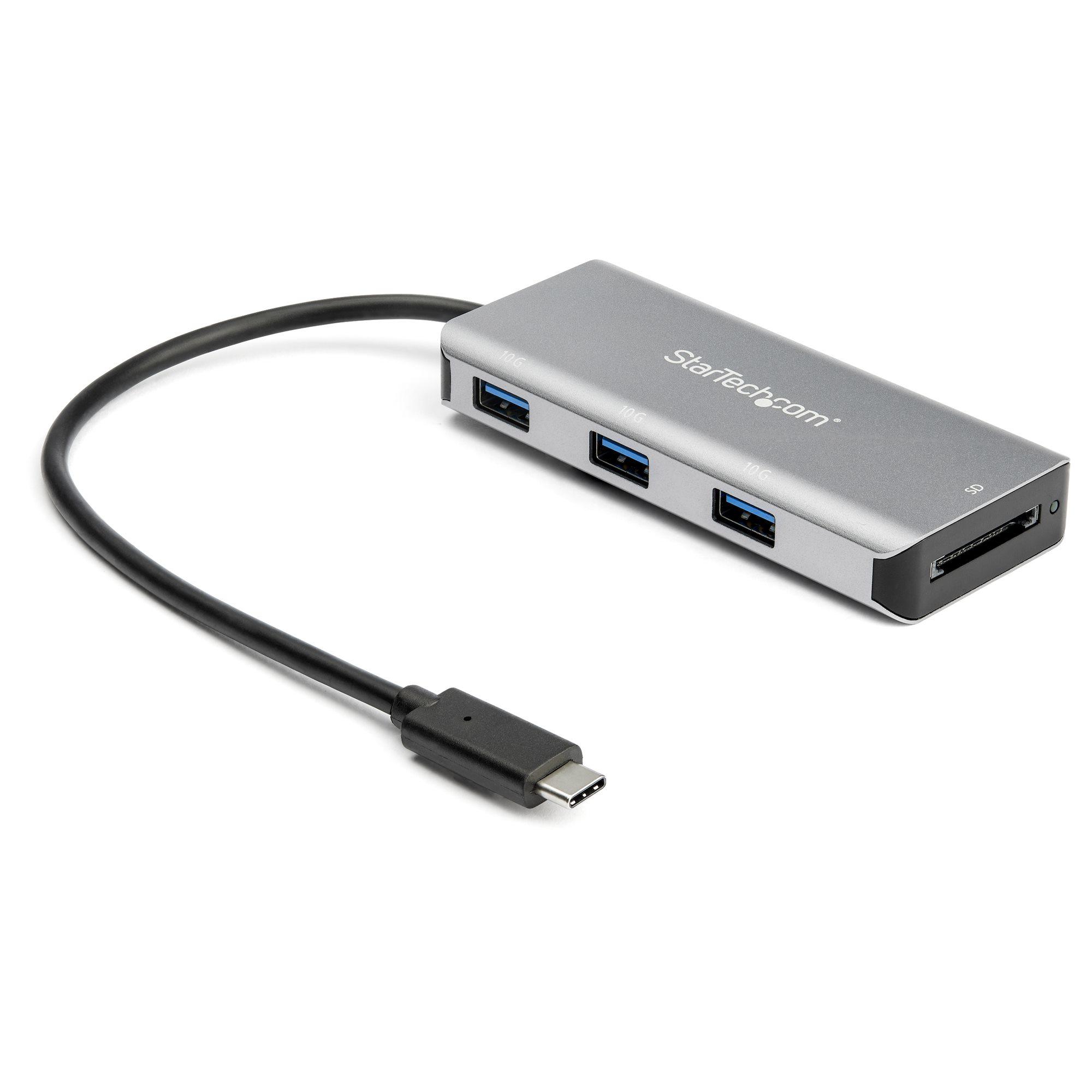 StarTech.com Hub USB-C a 3 porte con lettore per schede SD - 10 Gbps - 3 USB-A (USB C HUB WITH SD CARD READER - 3 PORT USB TYPE