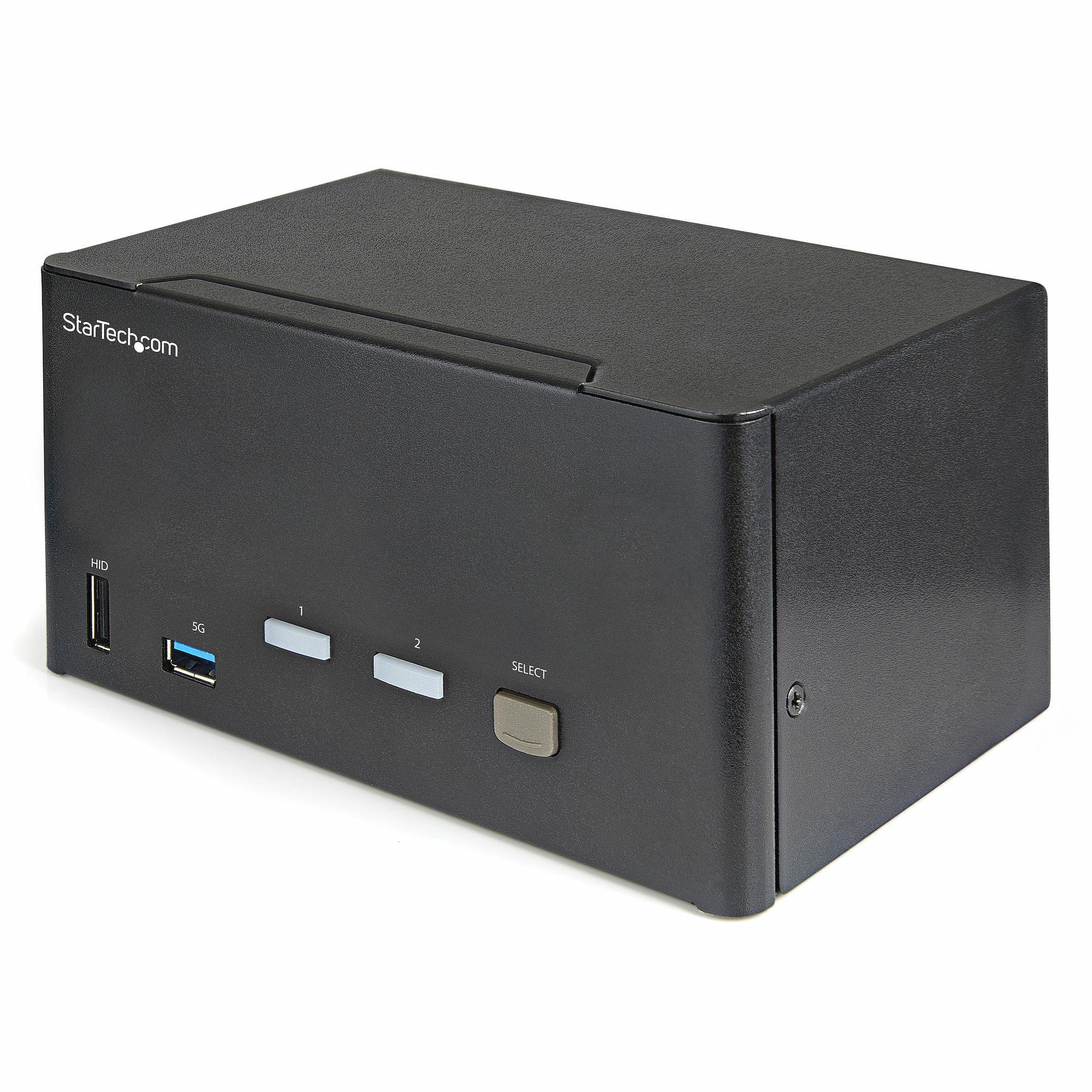 StarTech.com KVM Switch DisplayPort a due porte e triplo monitor DP - 4K 60Hz UHD HDR - KVM DP 1.2 per computer desktop con hub