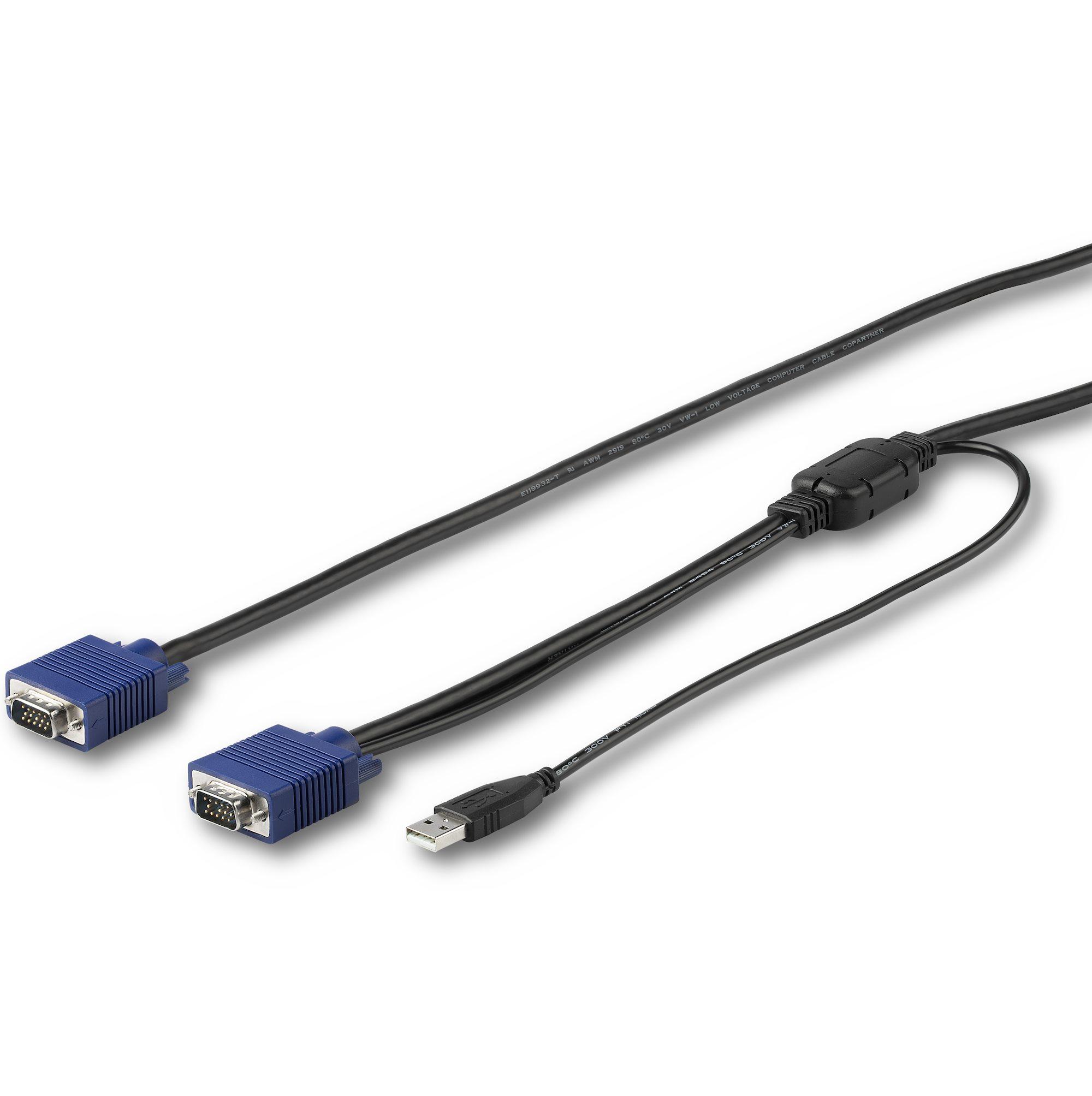 StarTech.com Cavo KVM USB da 3m per Console Montabile ad Armadio Rack (10 FT. 3 M USB KVM CABLE - - RACKMOUNT CONSOLE CABLE)