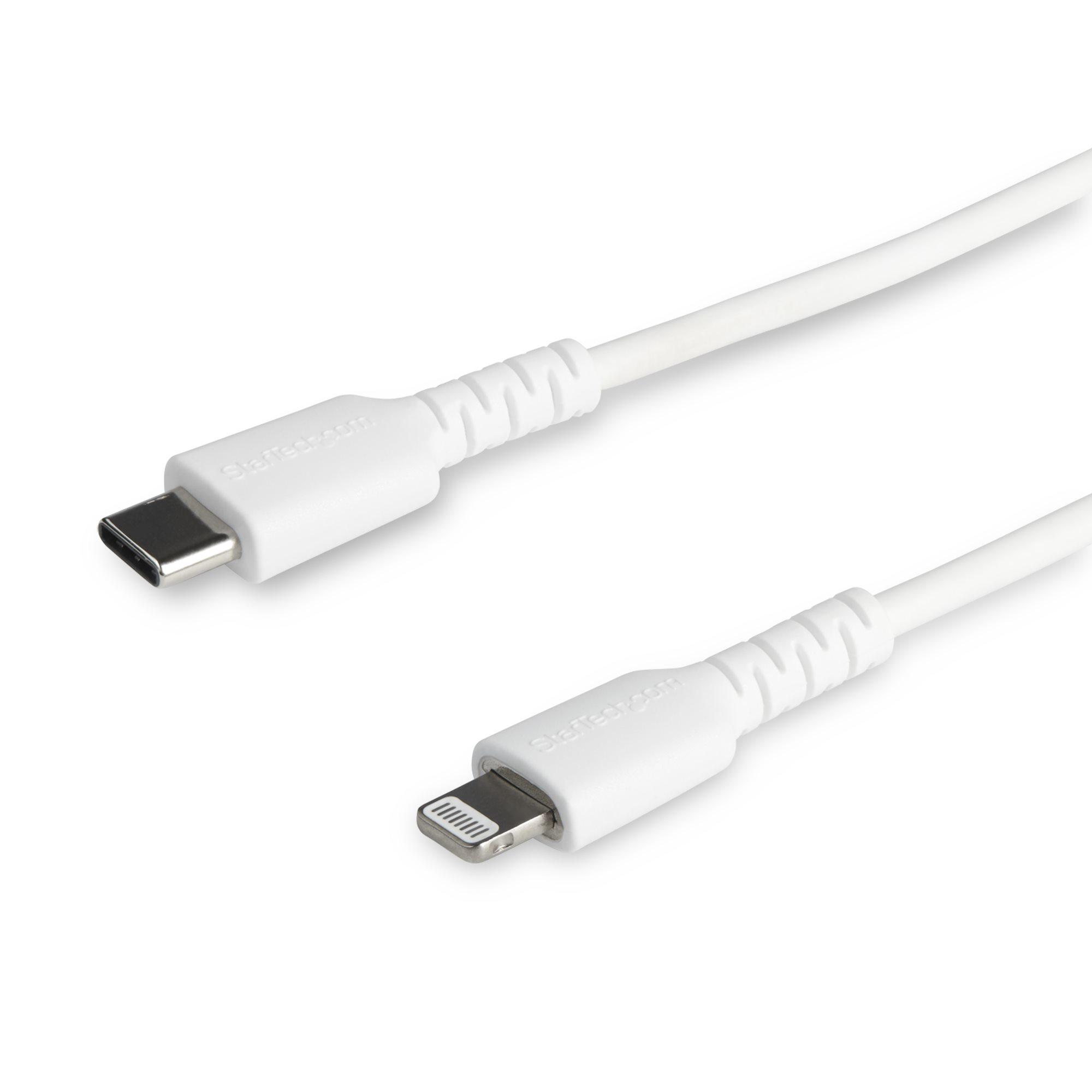 StarTech.com Cavo durevole da USB-C a Lightning da 1m bianco - Cavo di alimentazione/sincronizzazione in Fibra aramidica robust