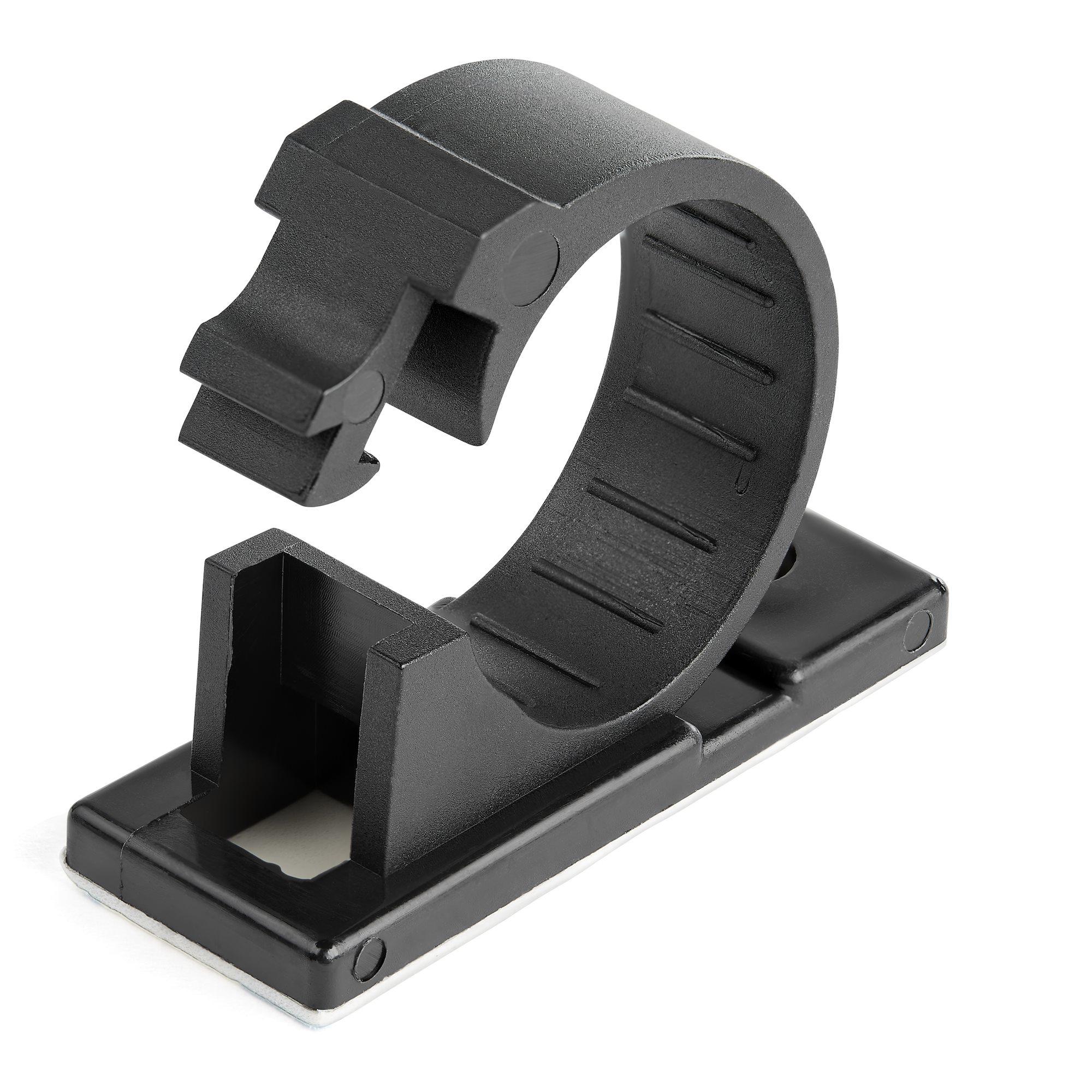 StarTech.com 100 Clip Fermacavi Autoadesivi Nero - Graffette Fermacavo Adesive da Scrivania per Cavi Elettrici/Rete - Supporto