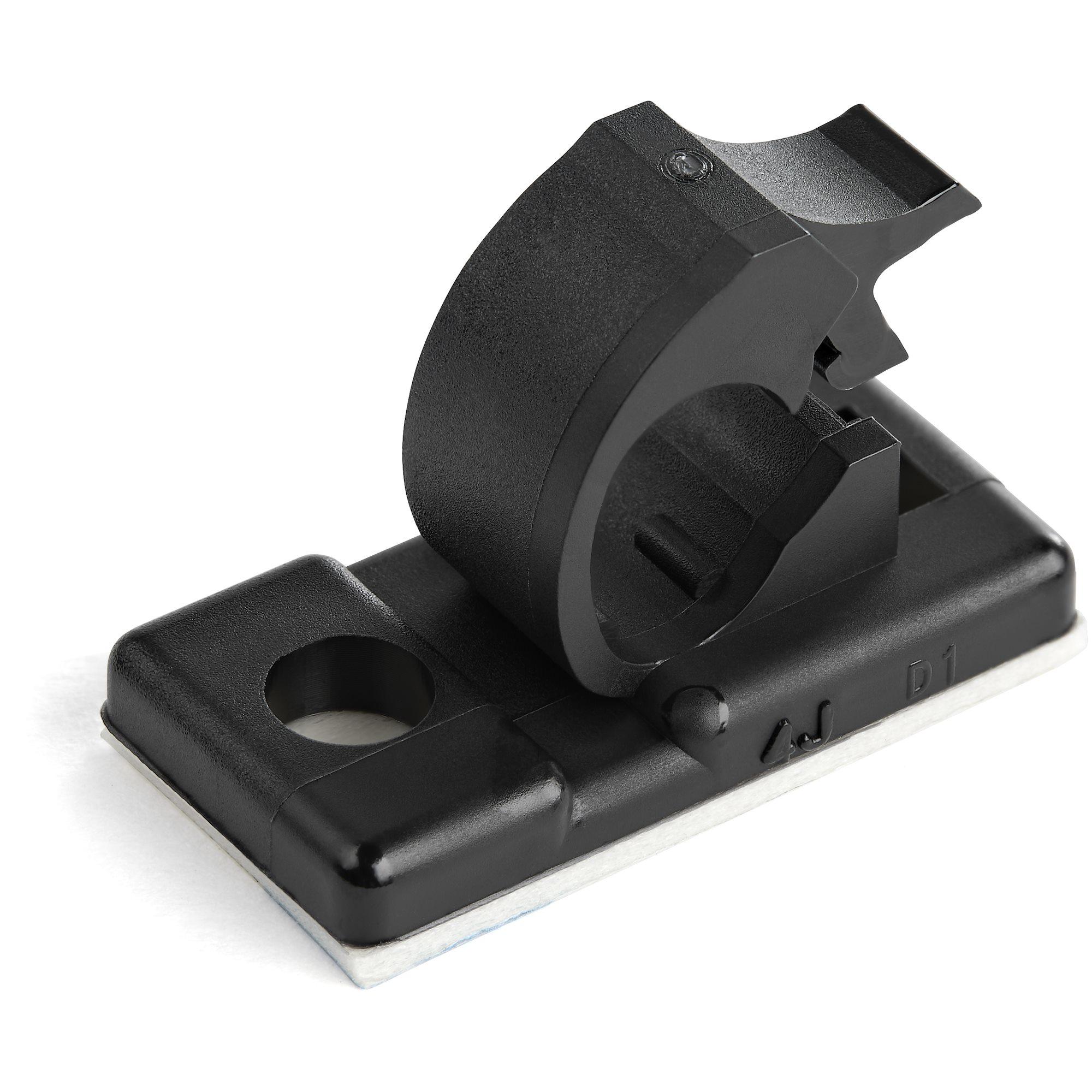 StarTech.com 100 Clip Fermacavi Autoadesivi Nero - Graffette Fermacavo Adesive da Scrivania per Cavi Elettrici/Rete - Supporto