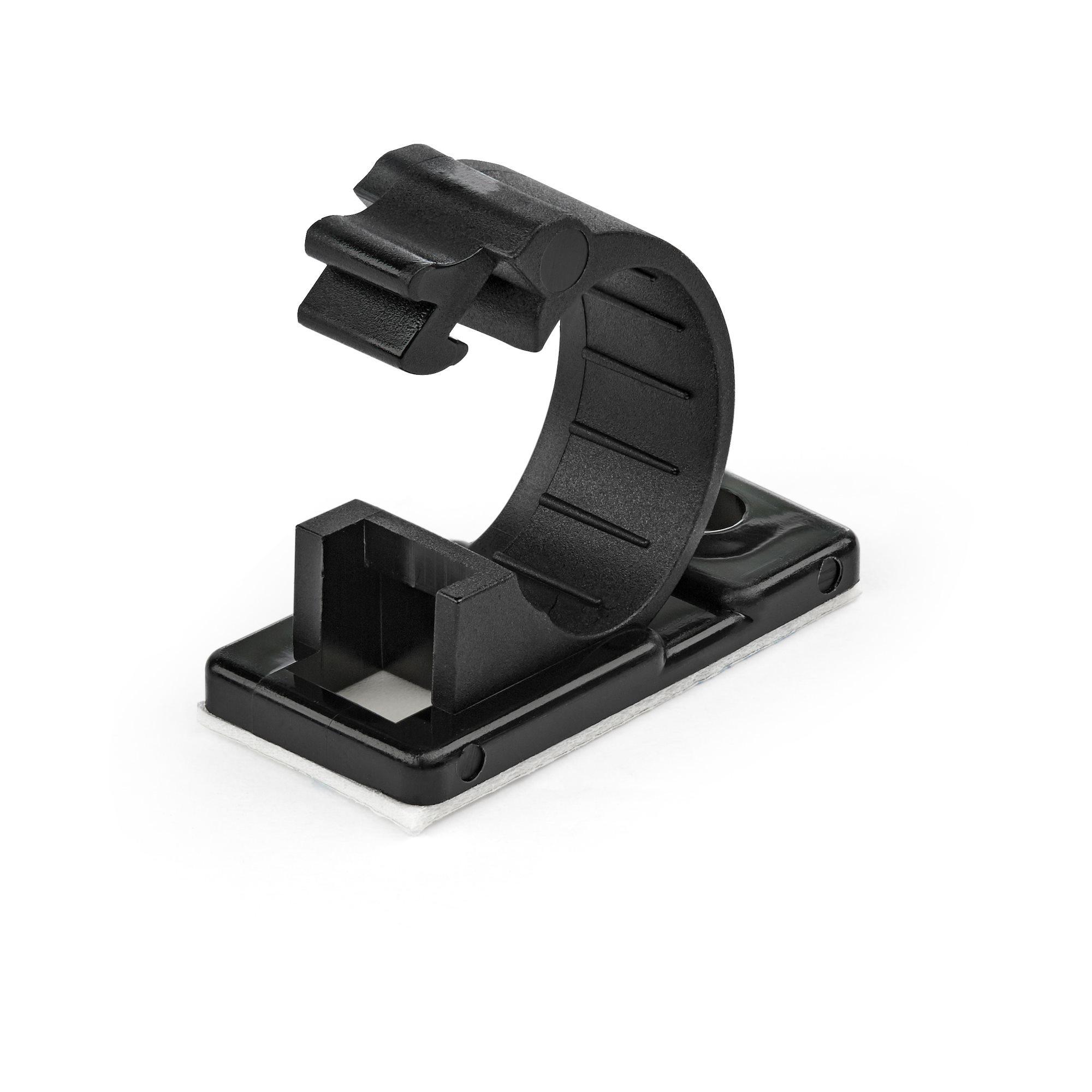 StarTech.com 100 Clip Fermacavi Autoadesivi Nero - Graffette Fermacavo Adesive da Scrivania per Cavi Elettrici/Rete - Supporto