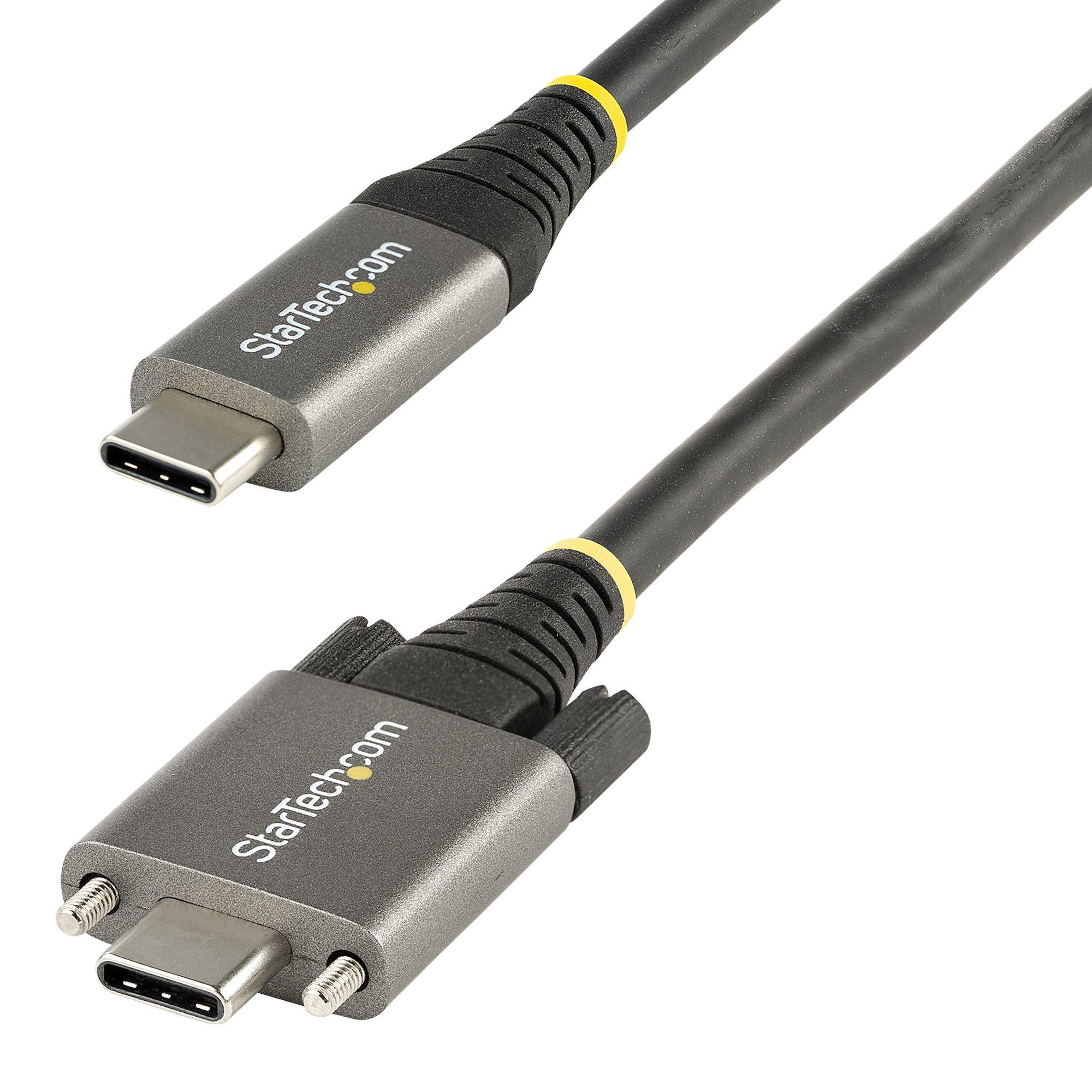 StarTech.com Cavo USB-C con viti di bloccaggio laterali da 1m - Cavo da USB-C a USB- C certificato USB-IF 10Gbps - Cavo USB-C 3