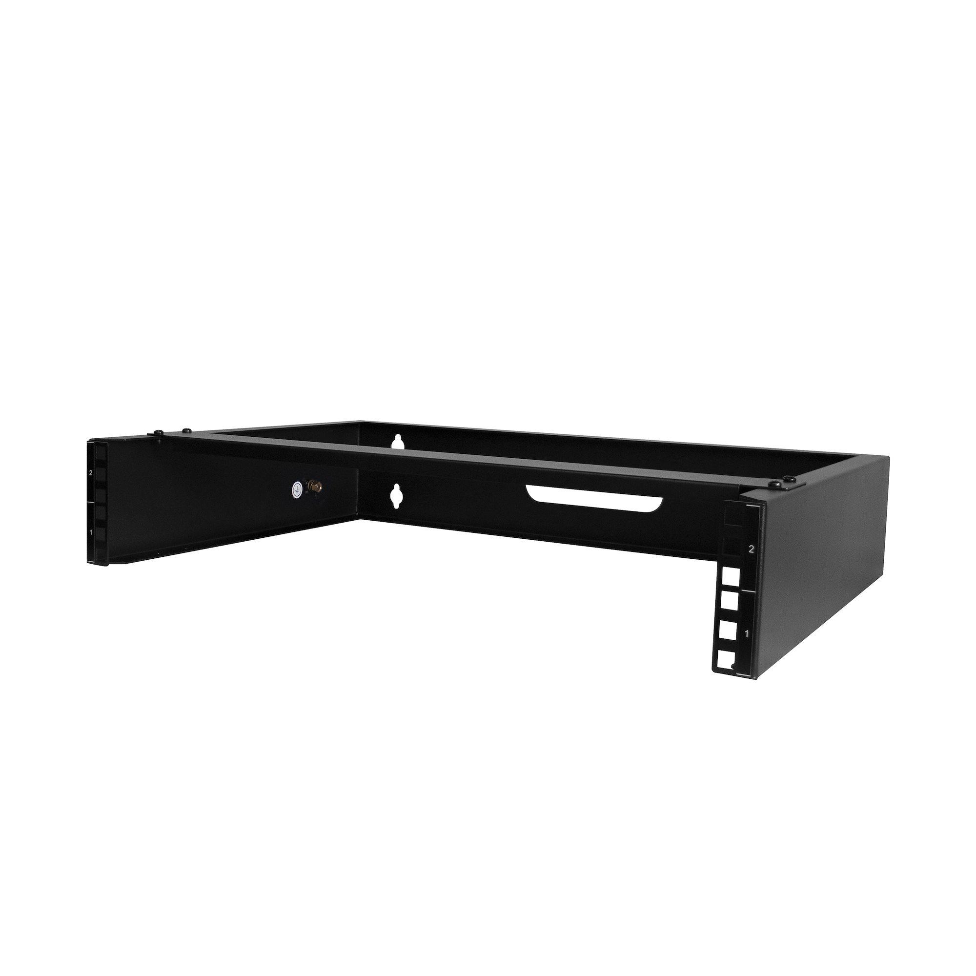 StarTech.com Staffa Rack 19 2U per installazione a Parete - Supporto a Parete a Profilo Basso per Patch Panel, Dispositivi IT/A