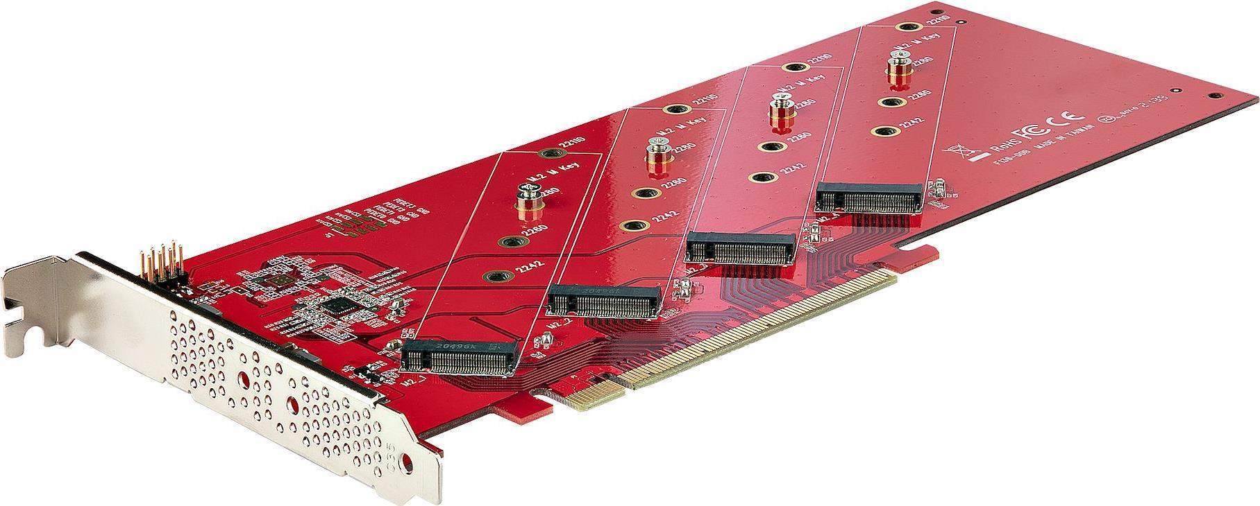 StarTech.com QUAD-M2-PCIE-CARD-B scheda di interfaccia e adattatore Interno M.2 (StarTech.com Quad M.2 PCIe Adapter Card x16 Qu