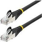 StarTech.com Cavo Ethernet CAT 6a - 50cm - Nero - Cavo di rete LAN Low Smoke Zero Halogen LSZH - 10GbE 500MHz 100W PoE - Filo/C