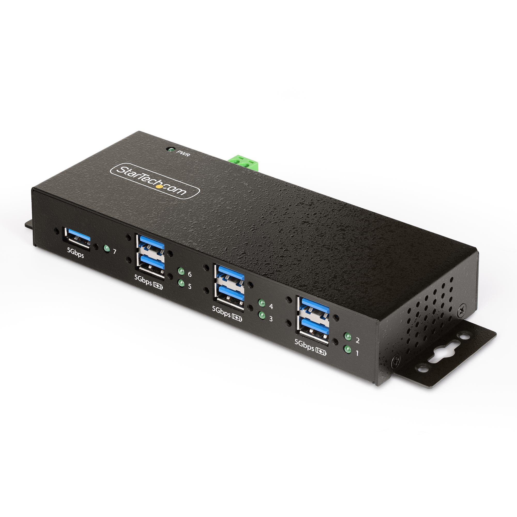 StarTech.com Hub USB gestito a 7 Porte con 7x USB-A Alloggiamento industriale in metallo resistente Protezione ESD e contro le