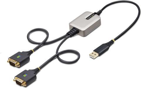 StarTech.com Cavo da USB a seriale a 2 porte da 60 cm Viti/dadi DB9 intercambiabili ritenzione COM USB-A a DB9 RS232 FTDI prote