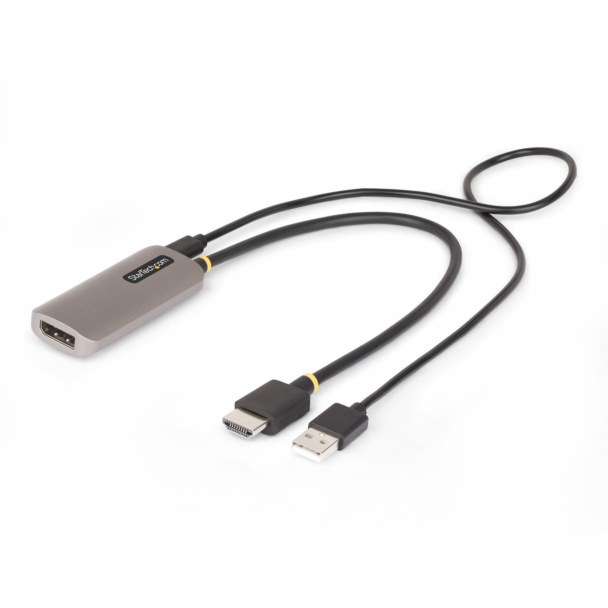 StarTech.com Cavo adattatore da HDMI a DisplayPort da 30 cm 8K 60Hz convertitore video attivo da HDMI 2.1 a DP 1.4 alimentato d