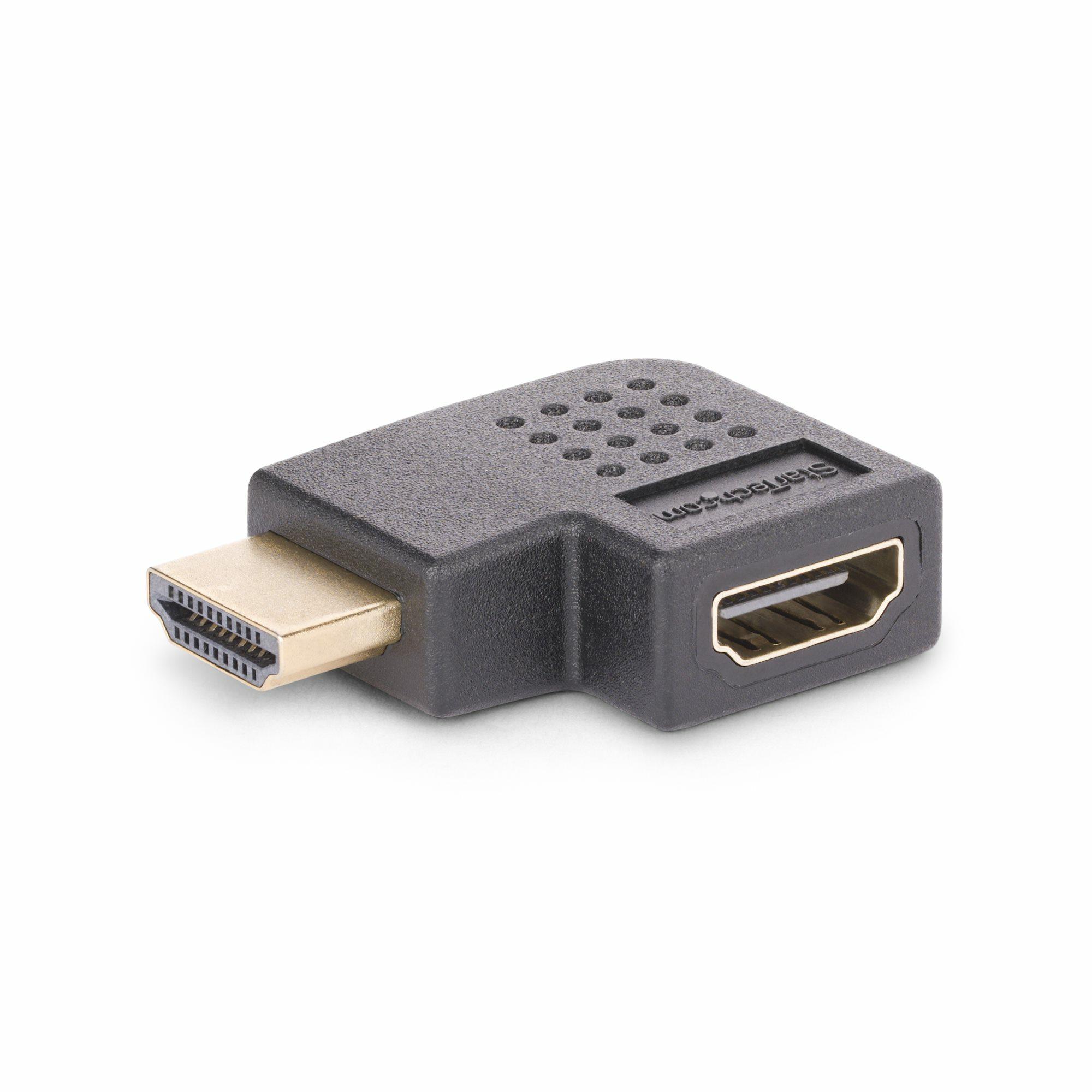 StarTech.com Adattatore HDMI 2.0 ad angolo retto da maschio a femmina, salvaporta HDMI ad alta velocitÃƒÂ  orizzontale a 90