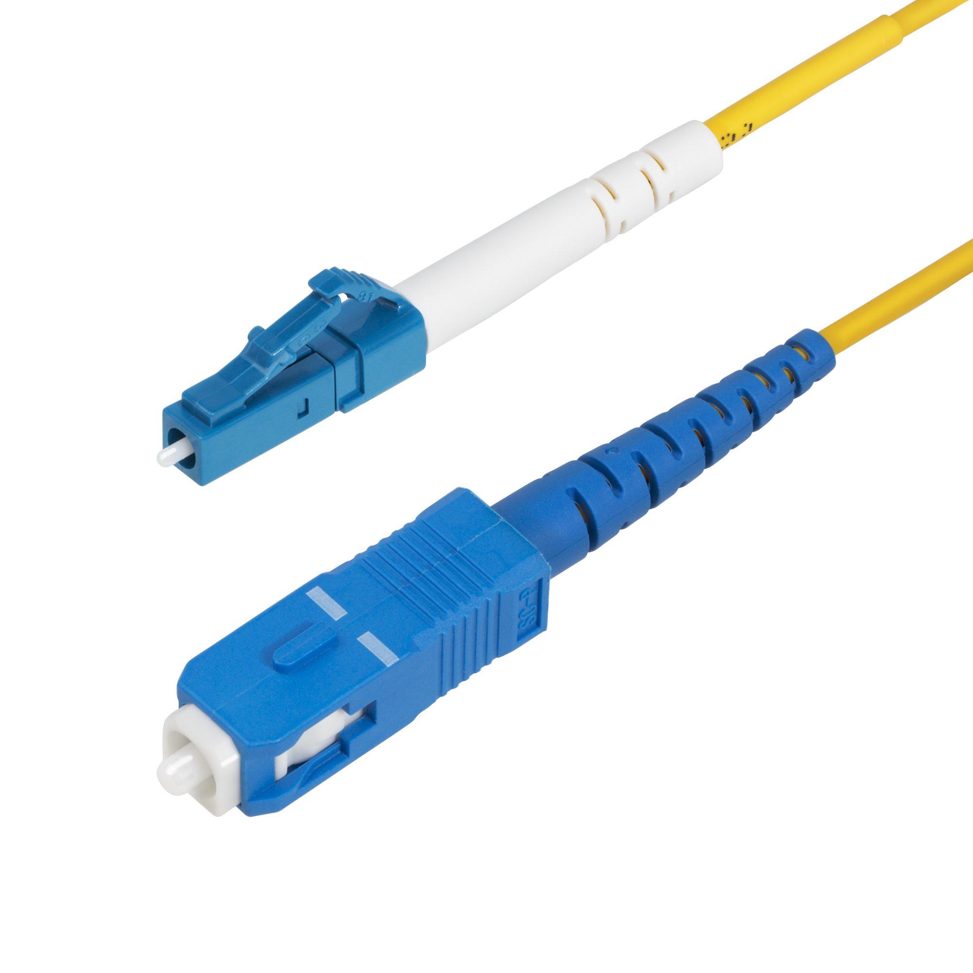 StarTech.com Cavo in fibra ottica simplex monomodale OS2 da LC a SC (UPC) da 5m 9/125m 40G/100G Insensibile alla piegatura Bass