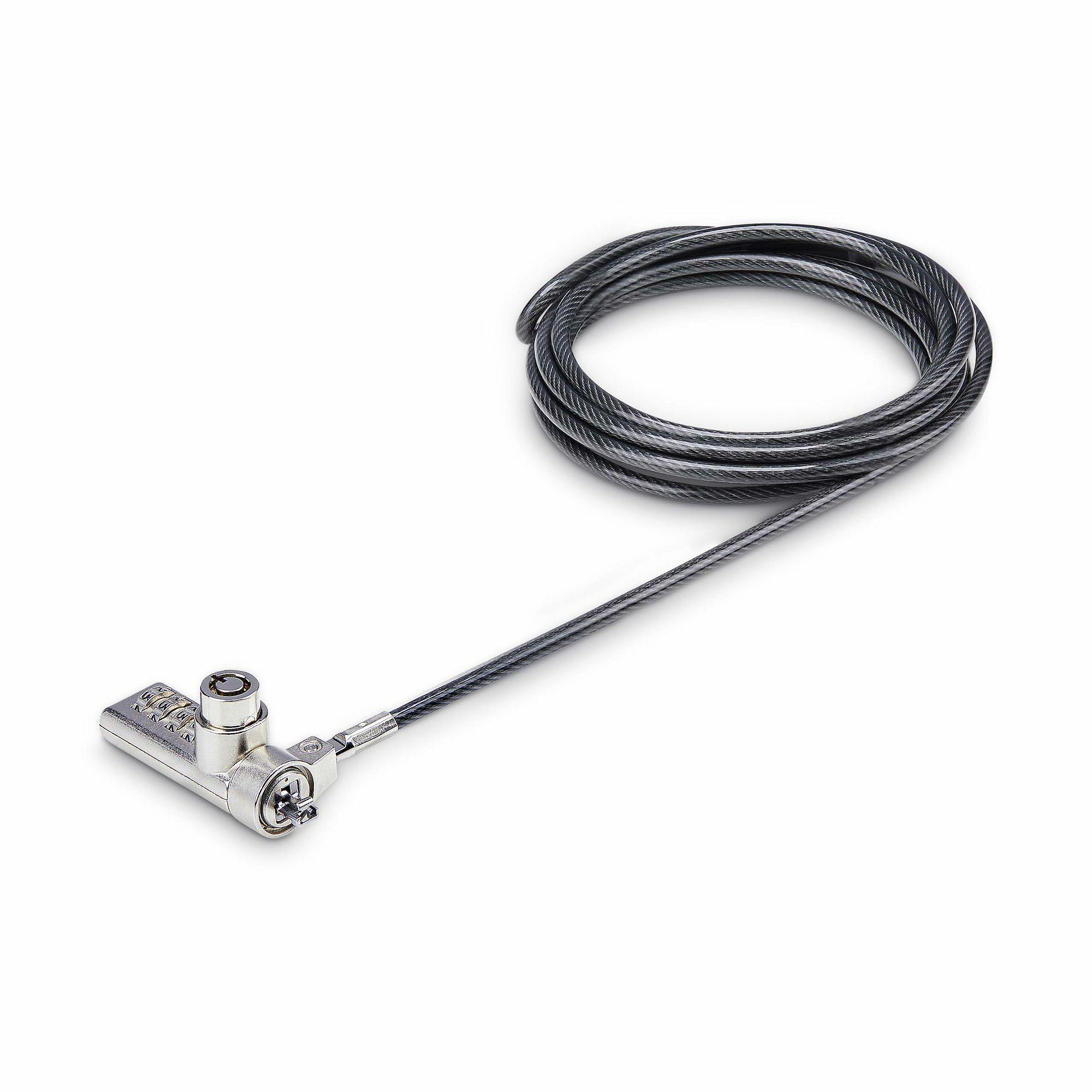 StarTech.com Cavo di Sicurezza per Notebook a duplice accesso da 2m con chiave identica e a combinazione per dispositivi K-Slot