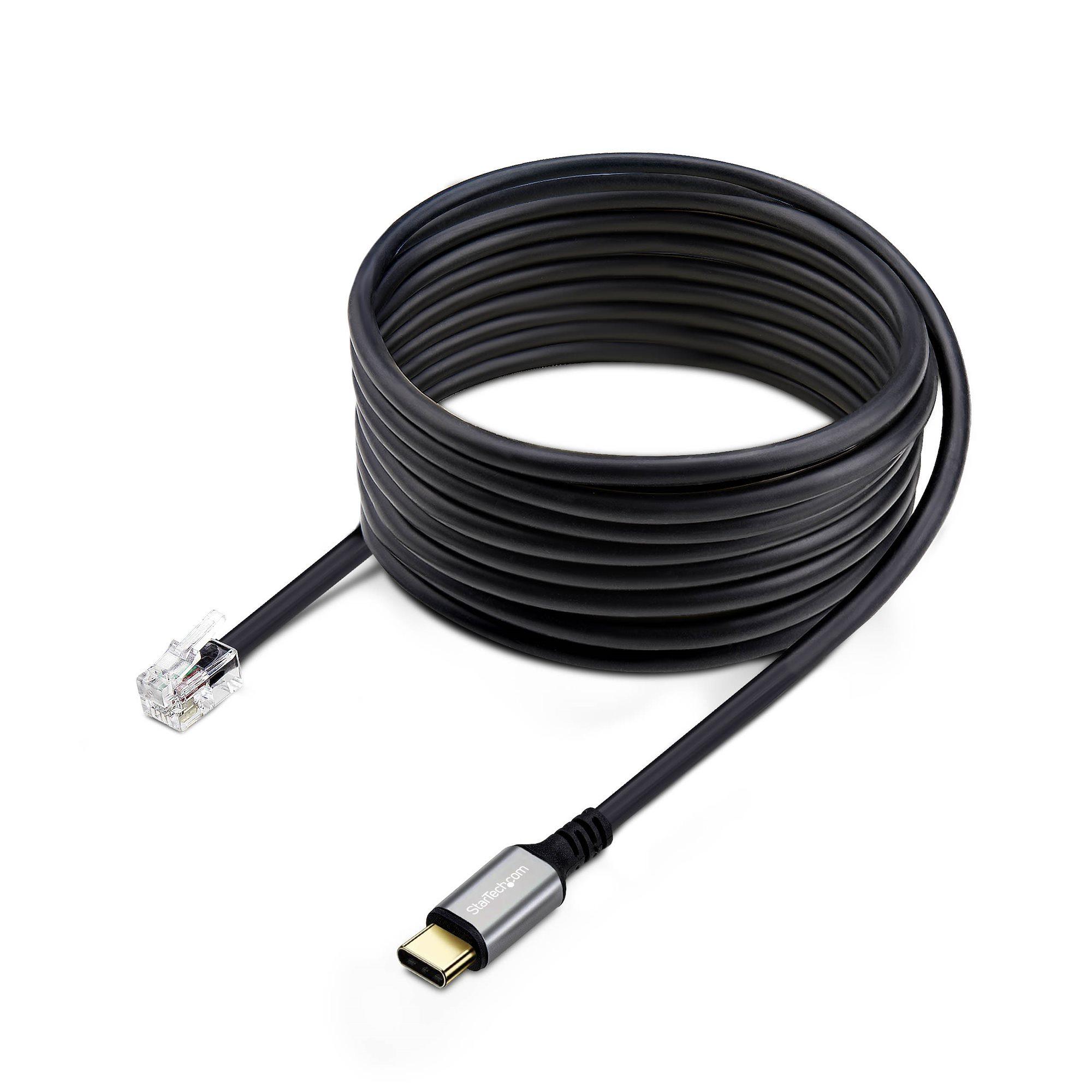 StarTech.com Adattatore da USB-C a RJ9 da 1,8m per telefono fisso o cuffie con cavo/wireless, utilizza l'hardware della linea e
