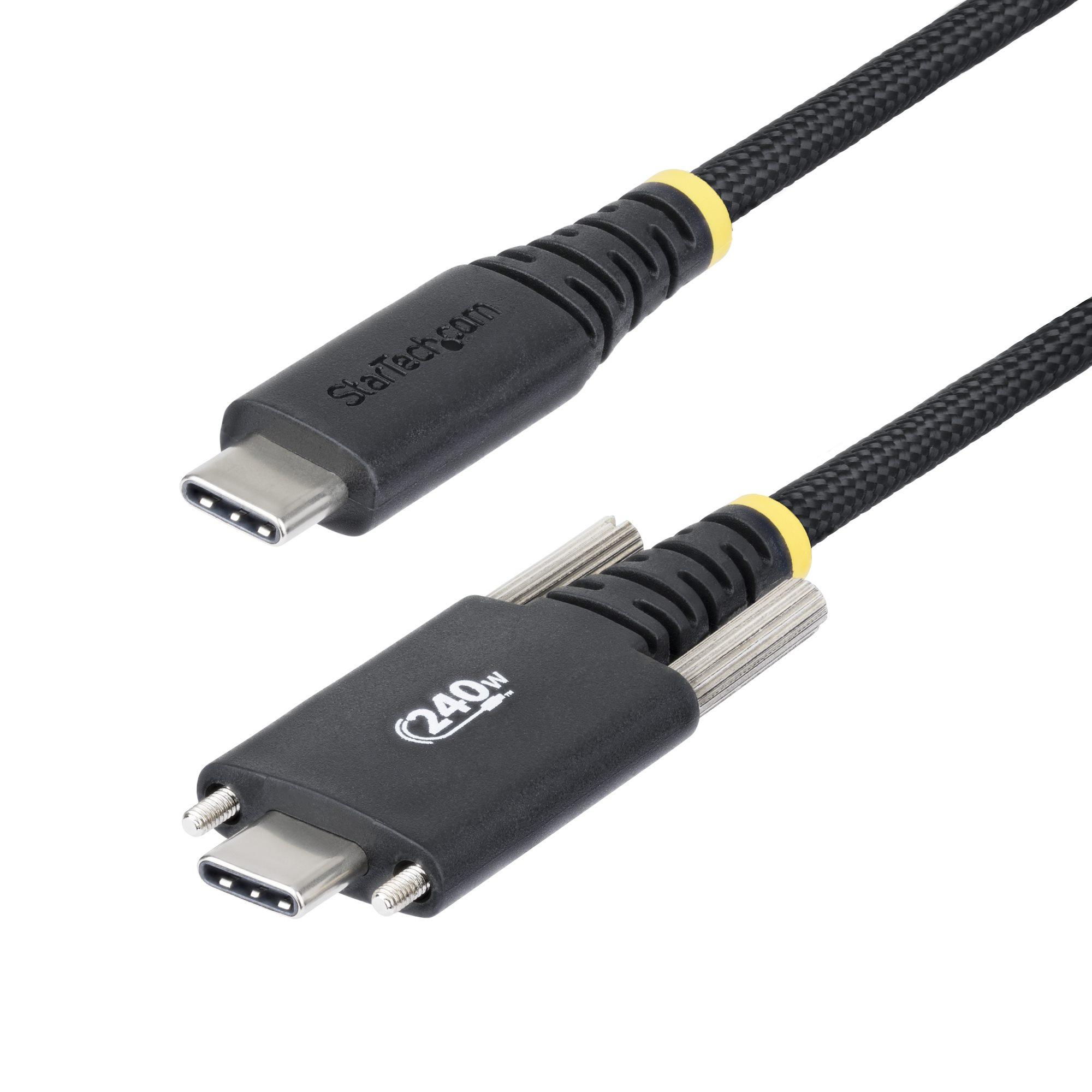 StarTech.com Cavo di ricarica USB-C da 2m chiusura a vite laterale 240W (5A) PD EPR rivestimento in silicone con nylon intrecci