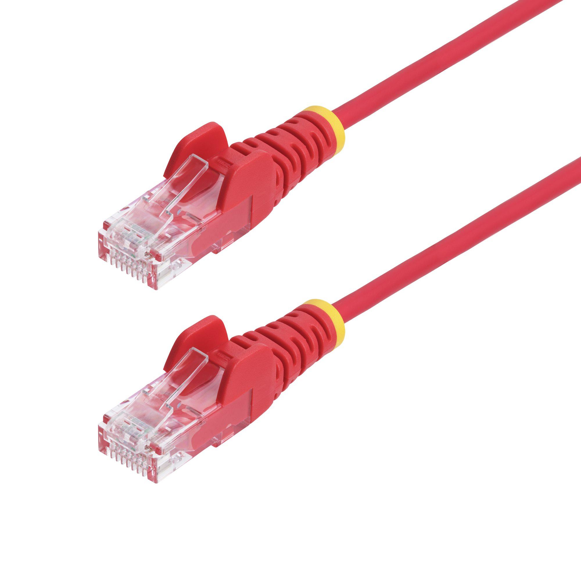 StarTech.com Cavo Ethernet CAT6 Rossa da 15m; Patch UTP con Plug RJ45 Antigroviglio e Rilievi di Trazione, Cavo Lan Slim in Ram