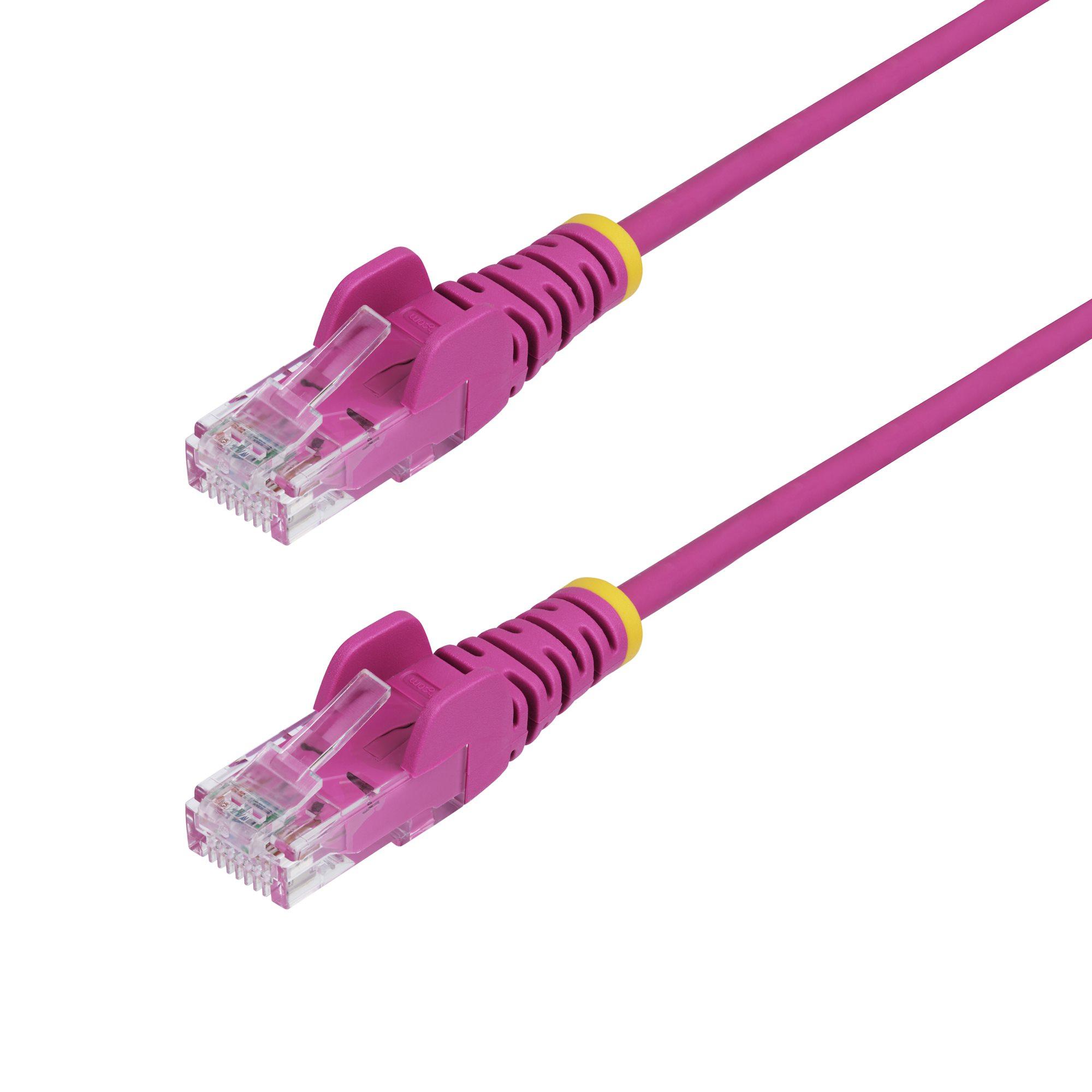 StarTech.com Cavo Ethernet CAT6 Rosa da 2,5m; Patch UTP con Plug RJ45 Antigroviglio e Rilievi di Trazione, Cavo Lan Slim in Ram