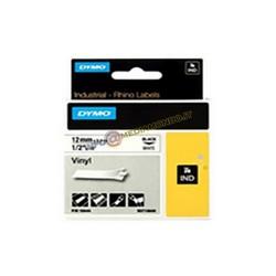 DYMO 12mm RHINO Coloured vinyl nastro per etichettatrice D1 (RHINO TAPE VINYL 12MM/5.5M - BLACK ON WHITE)