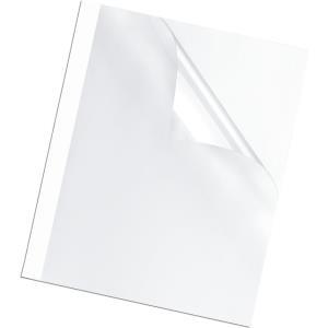 Fellowes 53154 cartellina A4 Plastica Trasparente, Bianco 100 pz (Fellowes Thermal Binding Cover A4 6mm Clear PVC Front White C