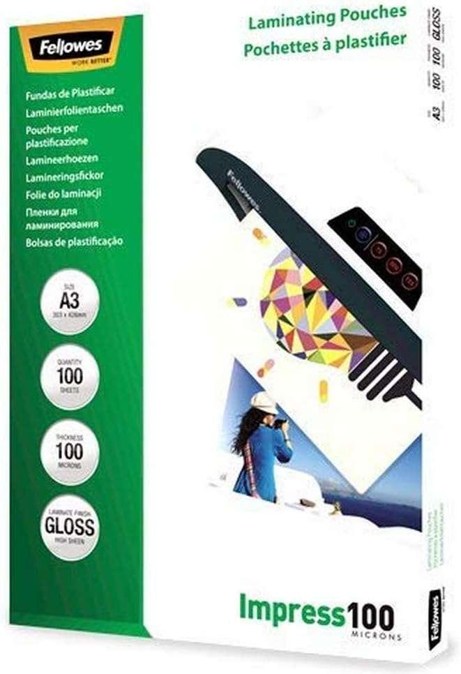 FELLOWES POCHETTES A3 100 MICRONS X 100