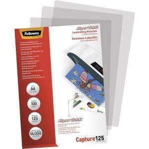 FELLOWES SUPERQUICK LAM POUCH A4 125MIC 100PK
