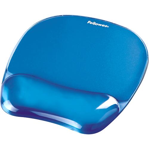 Fellowes 91141 tappetino per mouse Blu (Fellowes 91141 Crystal Gel Mousepad Wrist Support Blue)