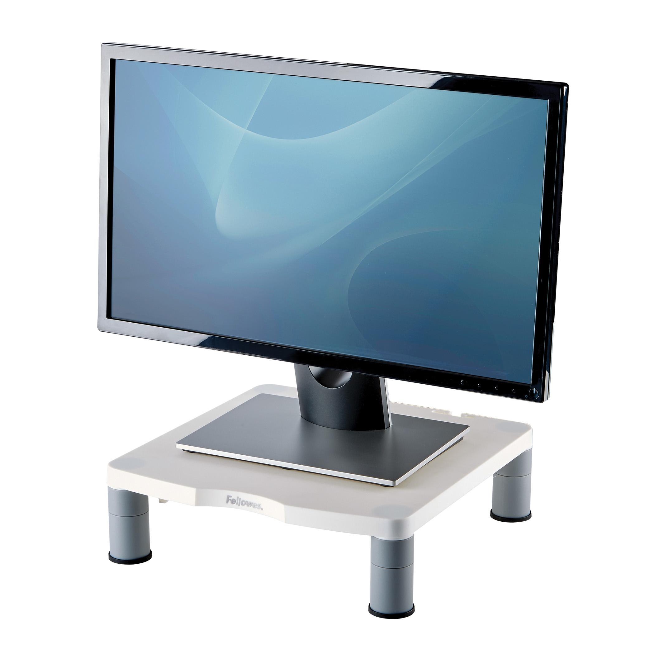 Fellowes Standard Monitor Riser 53,3 cm (21") Grigio, Bianco Scrivania