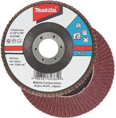 Makita - Ruota a macinatura - per legno, metallo, plastica, non in ferro contenuto in metallo - 125 mm - GRANT: A40 - per Makit