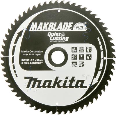 Lama per sega circolare B-32487 MAKBLADE+ 260mm 40T foro 30mm per troncatrici e troncatrici