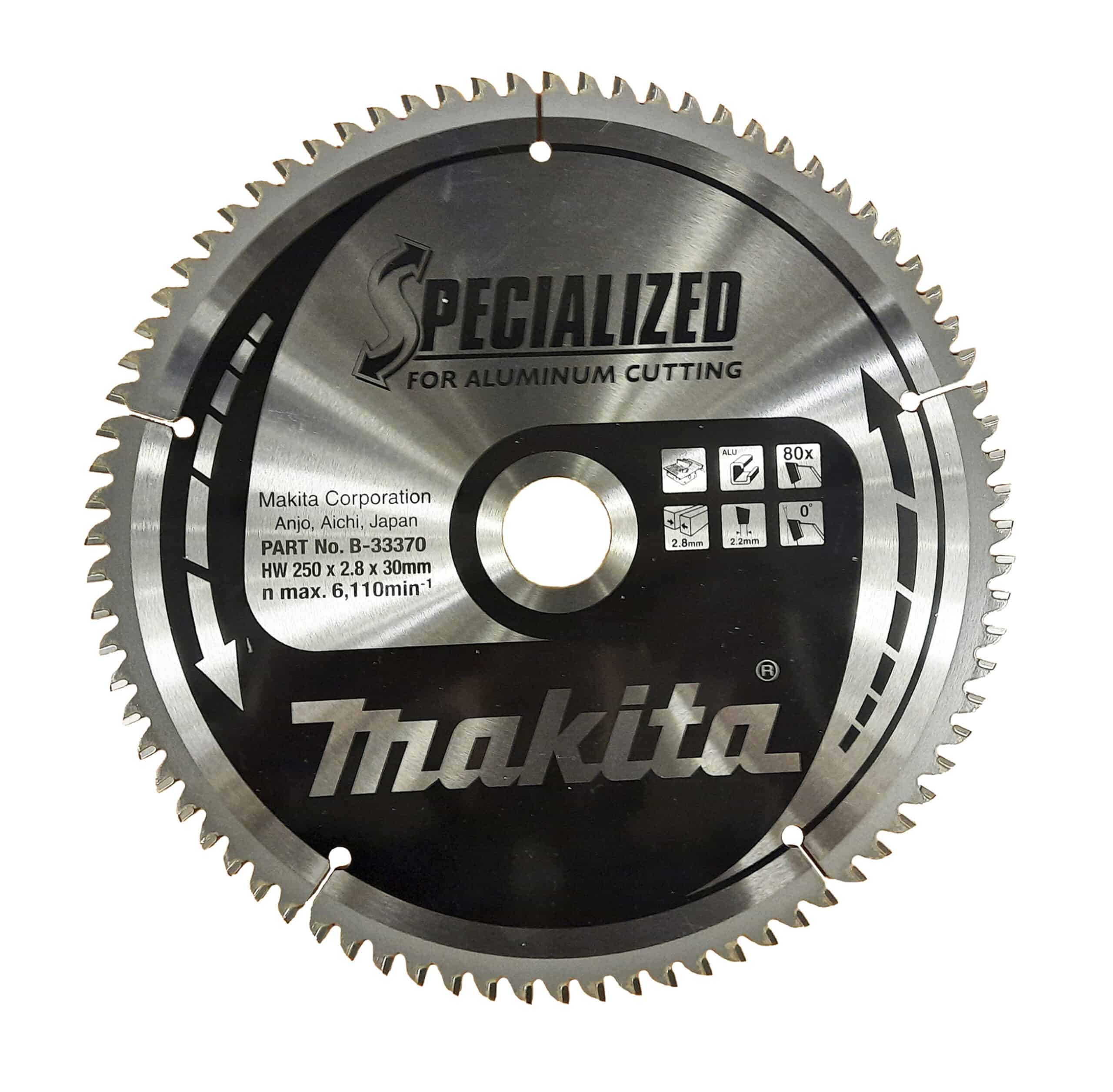 Lama per sega circolare B-33370 SPECIALIZED per alluminio 250mm 80Z foro 30mm