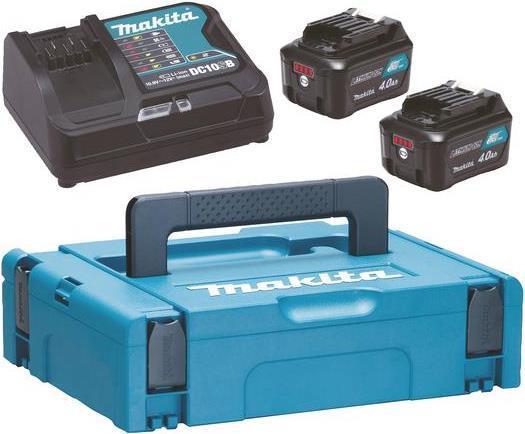 197641-2, set di batterie e caricabatterie, li-ion, 4 ah, 12 v, makita, 2 pezzi