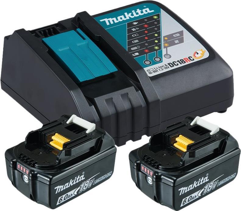 Kit Alimentazione 18V 6Ah nero 2x batteria BL1860B 1x caricabatterieDC18RC