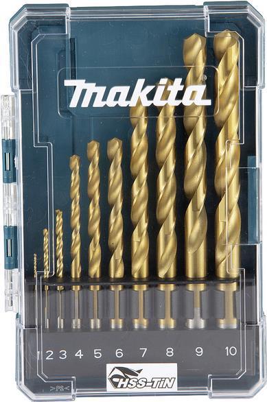 Makita - Sostituzione del trapano - per metallo - trapano a spirale - 10 pezzi - 1-10 mm - cilindrico - per makita ddf487, ddf4