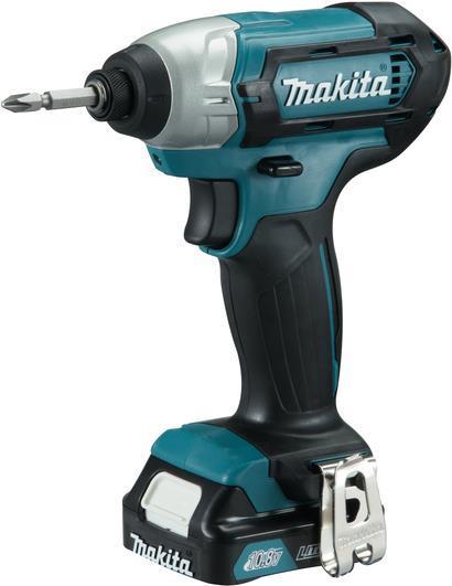 Avvitatore a percussione a batteria TD110DSMJ 10,8 Volt blu nero 2 batterie agli ioni di litio 4,0 Ah