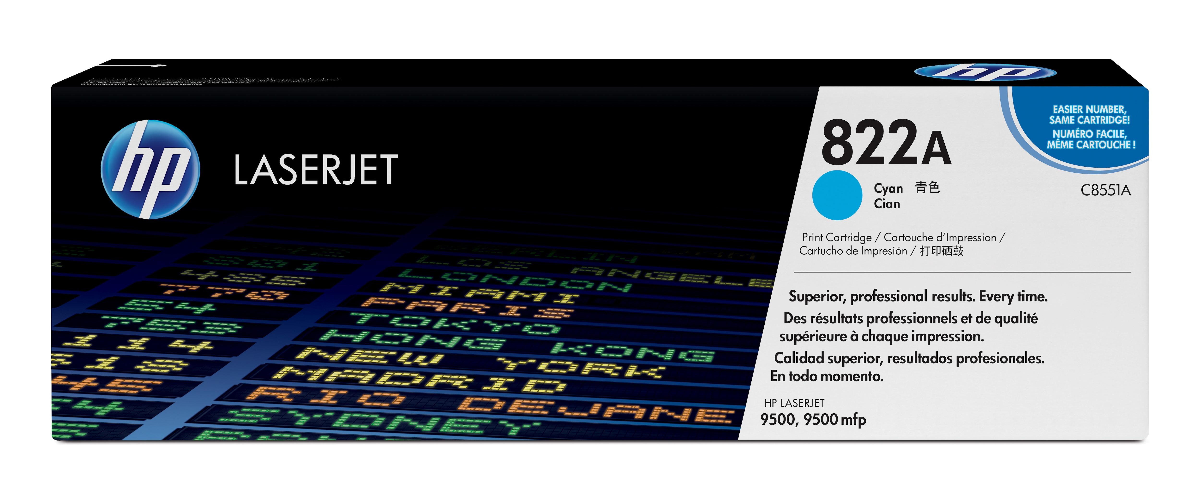 HP 822A Cyan Original LaserJet Toner Cartridge cartuccia toner 1 pz Originale Ciano